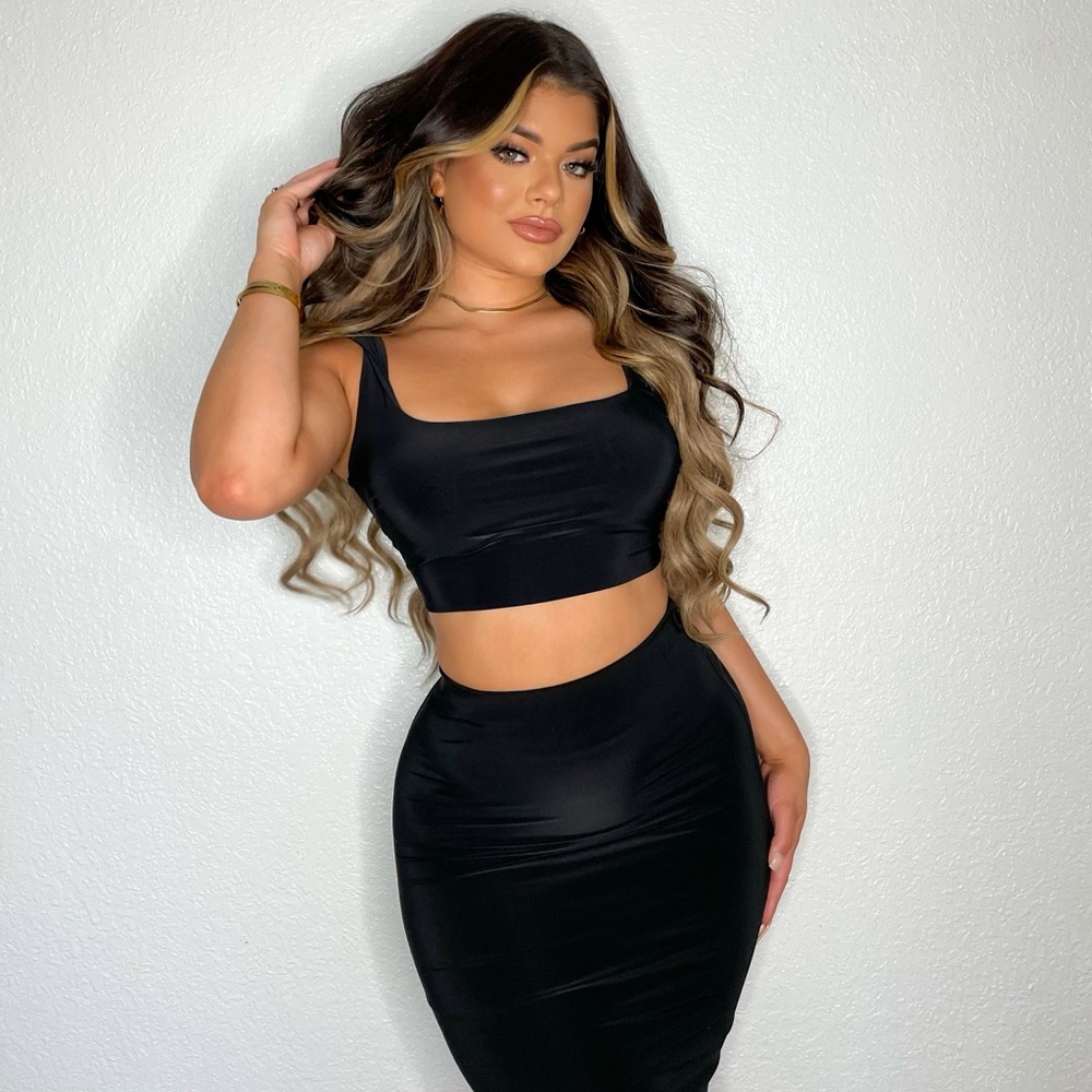 Black Maxi Skirt Set